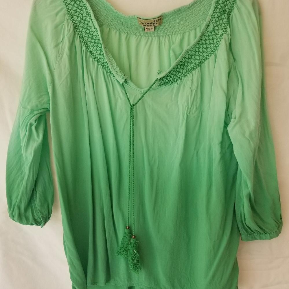 OMBRÉ KNIT GREEN BLOUSE